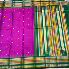Vadamalli Purple with Bottle Green Korvai with Buttas Varisaipet with temple borders Handwoven Pure Zariless Kanjivaram Silk Saree Beauty