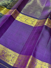 Lotus Pink with Deep Purple Vairaoosi with Buttas Handwoven Pure Jari Korvai Kanjivaram Silk Saree Beauty with Long Doublepet Borders