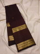 Vaibhogam- Stunning Coffee Brown with Gold Handwoven Pure 2 gram Jari Kanjivaram Silk with Buttas woven  beautiful body with rich Vairaoosi borders beautiful pallu and self colored blouse