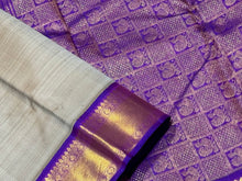 Sarasangi-Gorgeous Abirami with Vadamalli Purple Handwoven Pure Jari Korvai Kanjivaram Silk Saree with rich borders beautiful pallu and contrast woven blouse