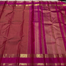 Sahana- Vintage Style Handwoven Pure 2g Jari Kanjivaram Silk in a beautiful Kasakasa Podikattam with Kottadi Jari Lines in beautiful mustard green pink shades with rich rettapet borders gorgeous pallu and contrast woven blouse