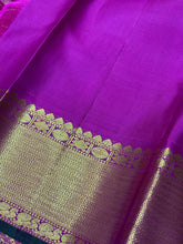 Deep Purple with Wine Brocade Vanasingaram Style Handwoven Pure Kanjivaram Silk Saree Beauty