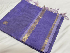 Lavendar with Gold Doublepet Borders rich Yazhi Motifs Handwoven Premium Kanjivaram Silkcotton saree beauty