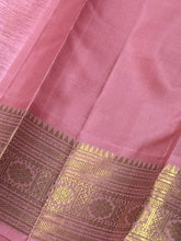 Vintage Recreation- Bottle Green with Salmon Pink Handwoven Kai Korvai Kanjivaram Silk Saree with rich woven borders pallu and contrast woven blouse