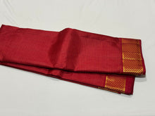 Arakku Red with Gold Muthukattam Handwoven Pure Jari Kanjivaram Silk Saree with araimadam woven borders rich pallu and self colored blouse