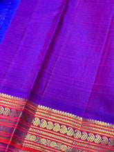 Sampanga Mustard yellow with Purple Handwoven Pure Jari Korvai Kanjivaram Silk Saree with intricate borders rekku pallu beauty