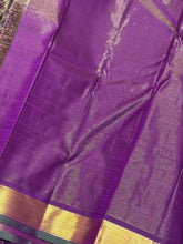 Deep Purple with Gold Vairaoosi with Border Deer Buttas Handwoven Pure Jari Kanjivaram Silk Saree Beauty