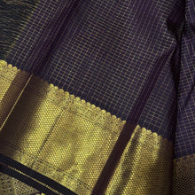Dark Kanchana Brown with Gold Jari Oosi Kattam with Small buttis Handwoven Pure Jari Kanjivaram Silk Saree with rich borders pallu and self colored blouse