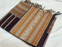 Deep Coffee Brown Beldhari Striped Zariless Handwoven Premium Kanjivaram Silkcottons Beauty