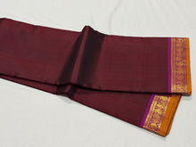 Deep Maroon with Magenta Pink Handwoven Small Borders Pure Jari Kanjivaram Silk Saree Beauty