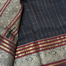 Black with Gold and Red Lakshadeepam Handwoven Premium Kanjivaram Silkcotton Saree with elephant and annapakshi borders rich pallu beauty