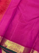 Dual tone Beige Short Sampanga with Reddish Pink Buttas Handwoven Pure Jari Kanjivaram Silk Saree Beauty
