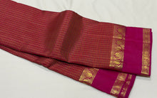 Sahana- Vintage Style Handwoven Pure 2g Jari Kanjivaram Silk in a beautiful Kasakasa Podikattam with Kottadi Jari Lines in beautiful mustard green pink shades with rich rettapet borders gorgeous pallu and contrast woven blouse