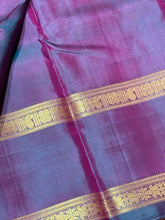 Orange with Lavendar Buttas with Simhayazhi Pallu Handwoven Pure Jari Kanjivaram Silk Saree Beauty with Rettapet Borders