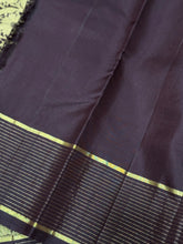 Vintage Combo- Rust with Coffee Brown Handwoven Pure Jari Kanjivaram Silk Saree with Jari Striped borders rich floral motifs woven pallu and contrast woven blouse beauty