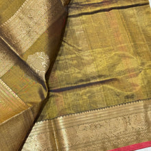 Vintage Style woven Bronze Gold 1000 buttas Handwoven Premium Kanjivaram Silkcotton Saree Beauty