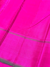 Orange with Fuchsia Pink Buttas Handwoven Pure Jari Kanjivaram Silk Saree with rich pallu and contrast blouse beauty