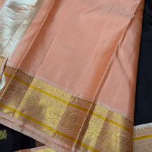 Vaibhogam- Gorgeous Deep Beetlenut Kanchana Brown with Peach Pure2g Jari Korvai Kanjivaram Silk with buttas woven beautiful body rich borders pallu and contrast woven blouse