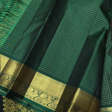 A Deep Emerald Green with Gold Vairaoosi with Buttas Handwoven Pure Jari Kanjivaram Silk Saree with rich borders pallu and self colored blouse beauty