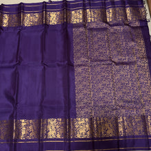 Sahana- Deep Aubergine with Gold Handwoven Pure Kanjivaram Silk with beautiful Vanasingaeam borders rich vanasingaram pallu and self blouse