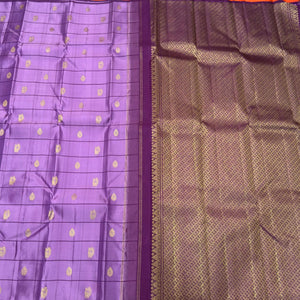 Mauve with Vadamalli Purple 1000 Buttas Borderless Handwoven Pure Jari Kanjivaram Silk Saree Beauty