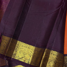 Sarasangi- Gorgeous Rust with Coffee Brown Handwoven Pure Korvai Kanjivaram Silk with beautiful borders rich pallu and contrast woven blouse.