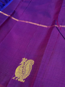Pink with Ganga Jamuna Borders Muthukattam body Purple pallu and Border Buttas Handwoven Pure Jari Kanjivaram Silk Saree Beauty