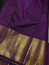 Abirami with Deep Purple Buttas Korvai Handwoven Pure Jari Kanjivaram Silk Saree Beauty