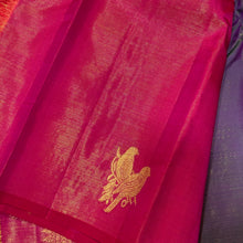 Dual tone Magenta and Green Short Body with Red Vairaoosi with Buttas Handwoven Pure Jari Kanjivaram Silk Saree with rich pallu and contrast woven blouse beauty