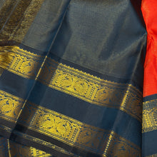 Vaibhogam- Gorgeous Red with Deep Saphire Blue Vairaoosi Handwoven Pure 2g Jari Korvai Kanjivaram Silk with beautiful doublepet borders rich pallu and contrast woven beautiful blouse beauty