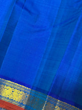 Peacock Green with Peacock Blue Small Borders Handwoven Pure Jari Kanjivaram Silk Saree Beauty