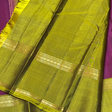 Dark Wine with Sampangi Green Buttas with Rettapet Borders Handwoven Pure Classic Simple Kanjivaram Silk Saree