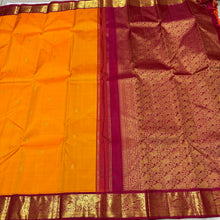 Vaibhogam - Gorgeous Mamabazha Yellow with Arakku butta korvai handwoven pure jari korvai kanjivaram silk saree with beautiful borders rich pallu and contrast woven blouse for this wedding season