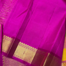Vaibhogam- Stunning Palum Pazhamum Multichecks with Jari kattam and mayil chakram buttas Handwoven Pure 2g Jari Kanjivaram Silk with rich borders pallu and contrast pink blouse beauty