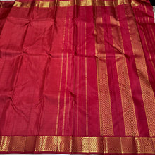 Arakku Red with Gold Muthukattam Handwoven Pure Jari Kanjivaram Silk Saree with araimadam woven borders rich pallu and self colored blouse