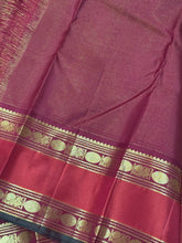 Offwhite with Deep Maroon and Rust Vairaoosi Korvai with Doublepet Borders Handwoven Pure Jari Kanjivaram Silk Saree Beauty