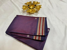 Dual tone brownish Purple Buttas with Pichwai Pallu Handwoven Pure Zariless Kanchipuram Silk Saree Beauty- unique color