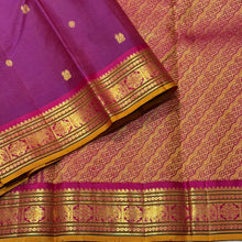 Sahana- Stunning Double tone Purplish Maroon Body with Magenta Purple Handwoven Pure Jari buttas with small rich borders gorgeous pallu and contrast woven beautiful blouse