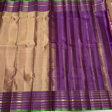 Beige with Deep Wine Handwoven Pure Light Weight Kanjivaram Silk