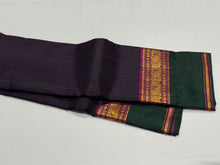 Dark Kanchana Brown with Deep Magenta Muthukattam Body with Rettapet Borders Rich Pallu and Contrast woven blouse beauty