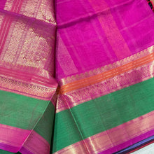 Rani Pink with Green Kolam Motifs Handwoven Premium Kanchipuram Silkcottons Saree Beauty