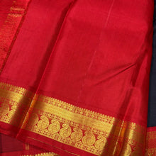 Vaibhogam- Mesmerizing Black with Red Buttas Handwoven Pure Jari Korvai Kanjivaram Silk with beautiful borders rich pallu and contrast woven blouse beauty