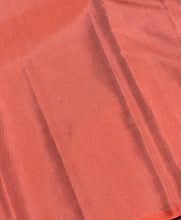 Deep Beetlenut Purple with Peachish Orange Meenakari Motifs Handwoven Pure Borderless Kanjivaram Silk Saree with rich pallu and contrast woven blouse