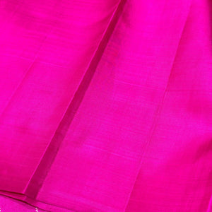 Offwhite with Pink Zariless Handwoven Pure Korvai Soft Kanjivaram Silk Saree with Veldhari Body Temple Borders  beauty
