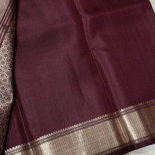 Sahana- Stunning Coffee Brown with Gold & Silver twisted pure Jari Handwoven Kanjivaram Silk with  Gandaberunda motifs woven body with seepu rekku beautiful borders rich pallu and self colored blouse