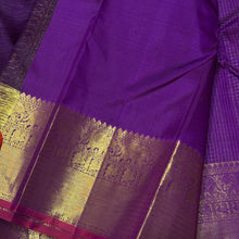 Vintage Recreation- Deep Magenta with Gold Handwoven Pure Jari Oosi Checks with mayil chakram buttas woven body with rich borders gorgeous pallu and self colored blouse