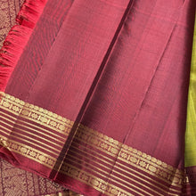 Olive Green with Deep Reddish Maroon Buttas with Intricate Borders Handwoven Pure Lighter Kanjivaram Silk Saree beauty