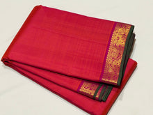 Nayaki- Gorgeous Orange Pink with Orange Handwoven Pure Jari Kanjivaram Silk with Small borders rich pallu and contrast woven beautiful blouse