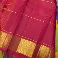 Vaibhogam- Stunning Palum Pazhamum checks in a unique and unusual palette of colors with paisley buttas woven body with rich bawanchi borders gorgeous and beautifully woven pallu in arakku with contrast checked arakku blouse