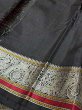 Teal blue with black Premium Handwoven Pure Zariless Kanchipuram Silk with Annapakshi Pallu beauty